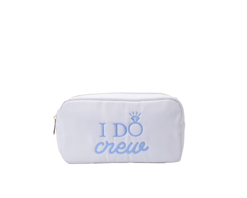 White Medium Pouch - 'I do Crew'