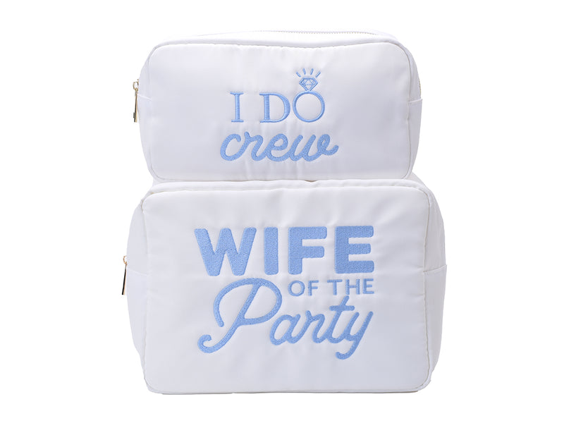 White Medium Pouch - 'I do Crew'