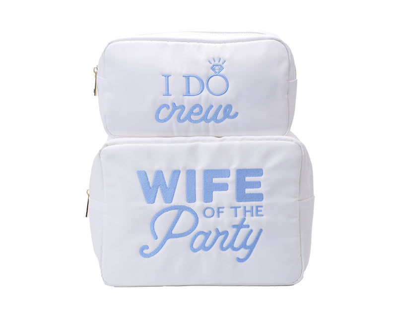White Medium Pouch - 'I do Crew'