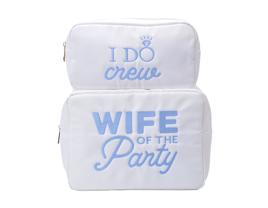 White Medium Pouch - 'I do Crew'