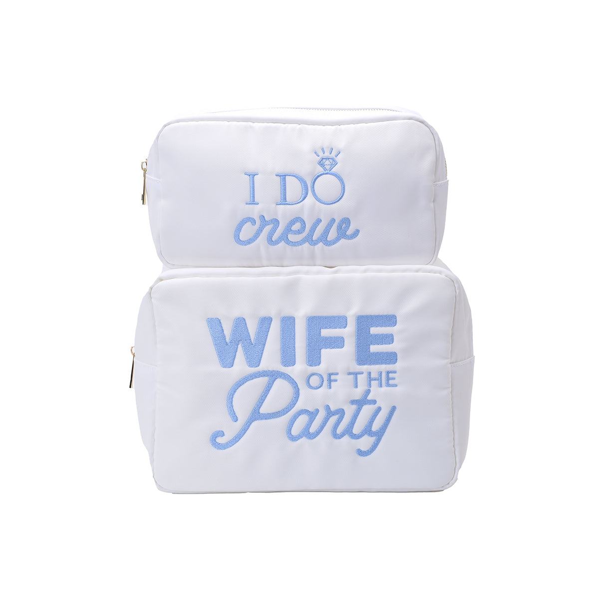 "I Do Crew" Medium Pouch, White