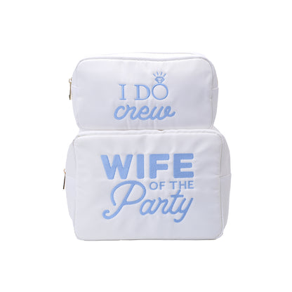 "I Do Crew" Medium Pouch, White