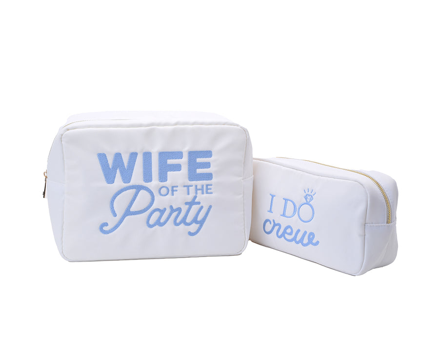 White Medium Pouch - 'I do Crew'