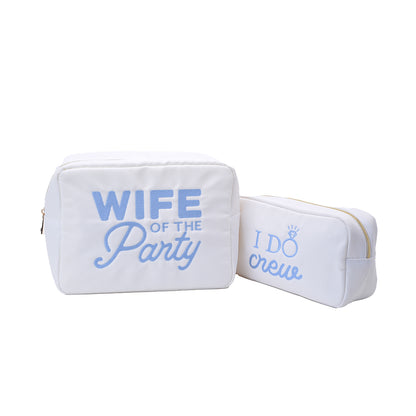 "I Do Crew" Medium Pouch, White