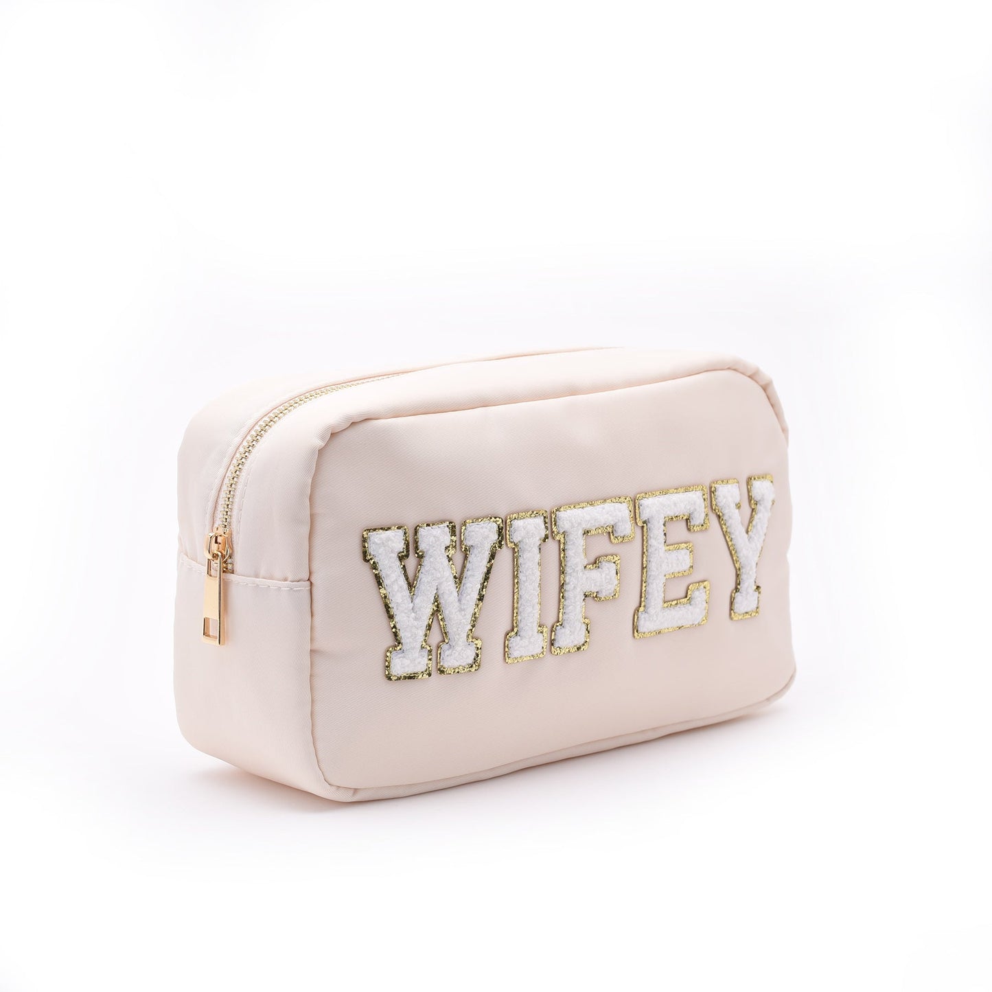 "Wifey", Medium Cream Pouch - The Happy Tribe