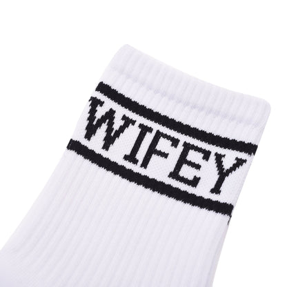 Wifey Socks, Cozy White Socks - The Happy Tribe