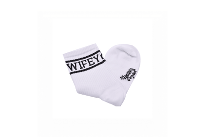 Wifey Socks, Cozy White Socks - The Happy Tribe