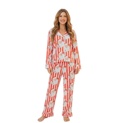 Women's Personalised Santa Stripe Pyjamas - The Happy Tribe