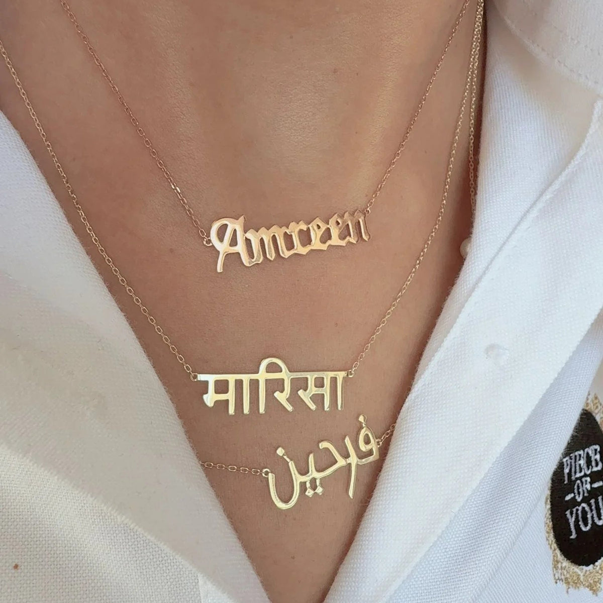Zeeana Gold Name Necklace - The Happy Tribe