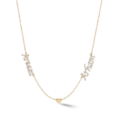 Zeeana Two-Name Necklace with Heart - The Happy Tribe